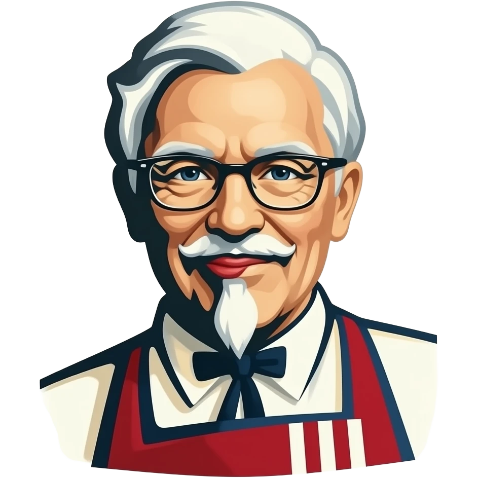 Colonel sander blowing a kiss emoji