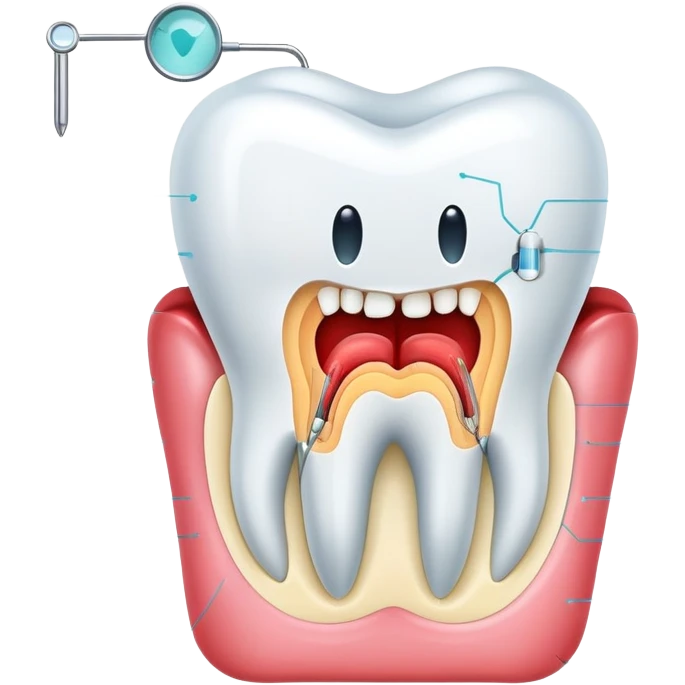 dental chart with tooth diagnosis results emoji