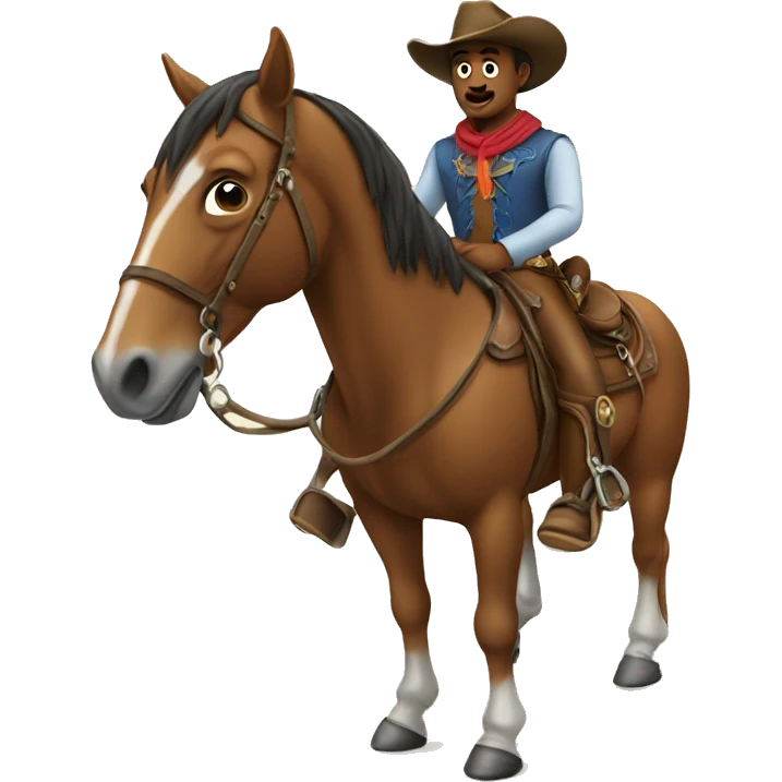 cowboy on bowing horse emoji