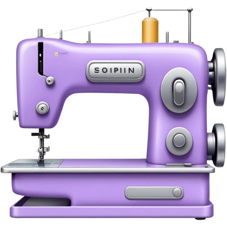 White and light purple sewing machine emoji