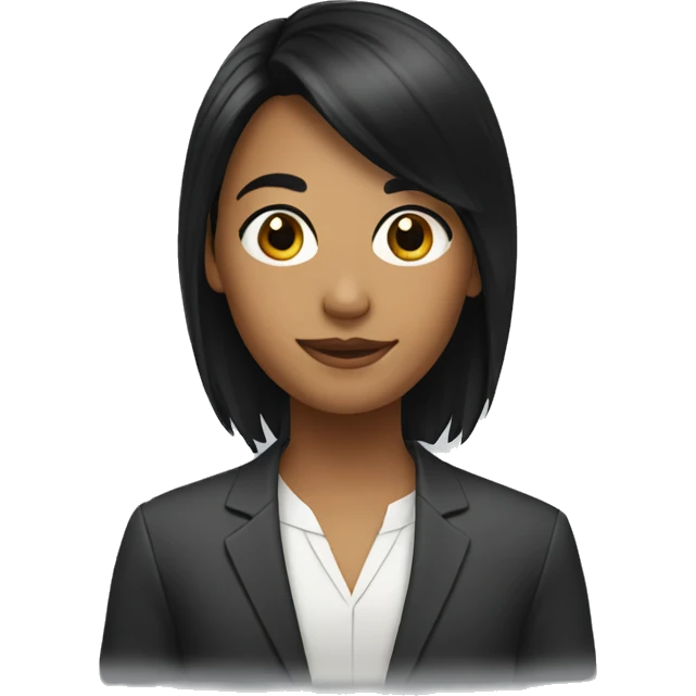 young interviewer with black hair emoji
