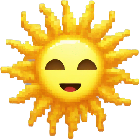 pixel art sun emoji