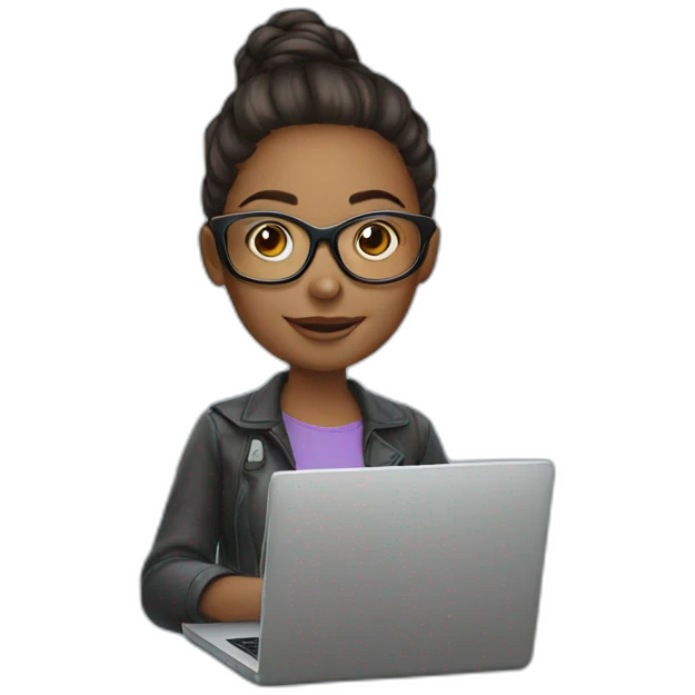 girl with laptop in glasses emoji