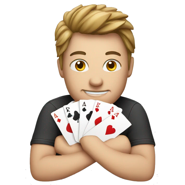 poker player with poker cards emoji
