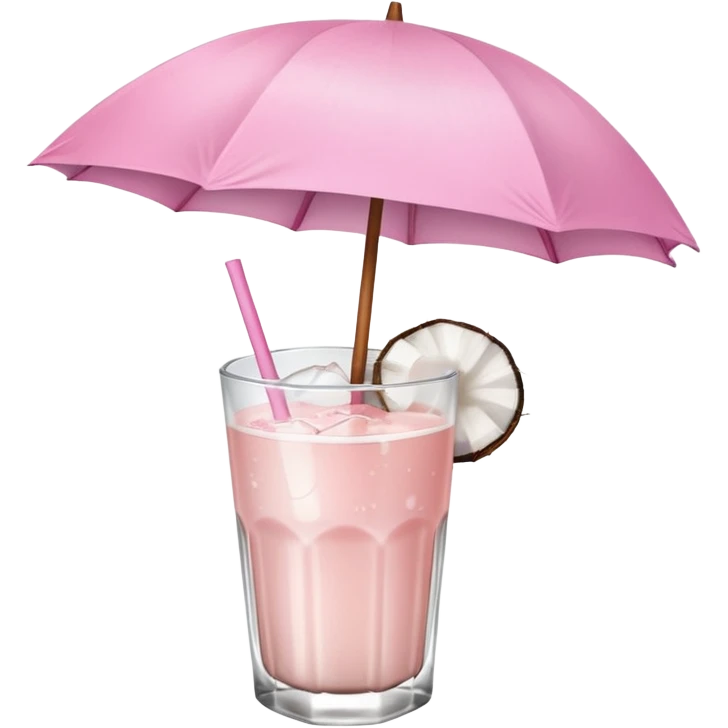 coconut drink with light pink umbrella emoji