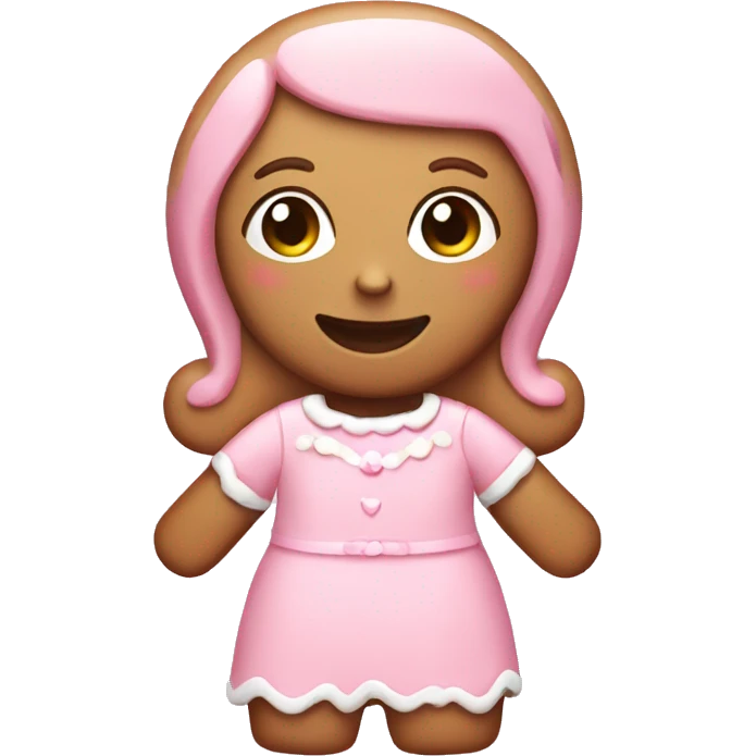 pastel pink gingerbread girl emoji