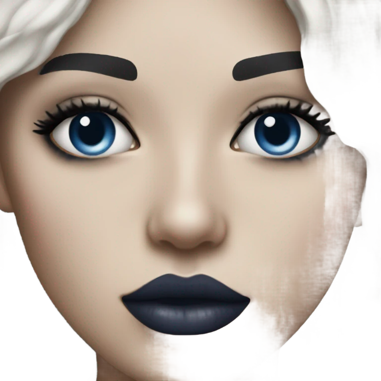 realistic dark blue lips emoji