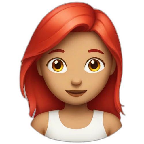 girl with red hear emoji