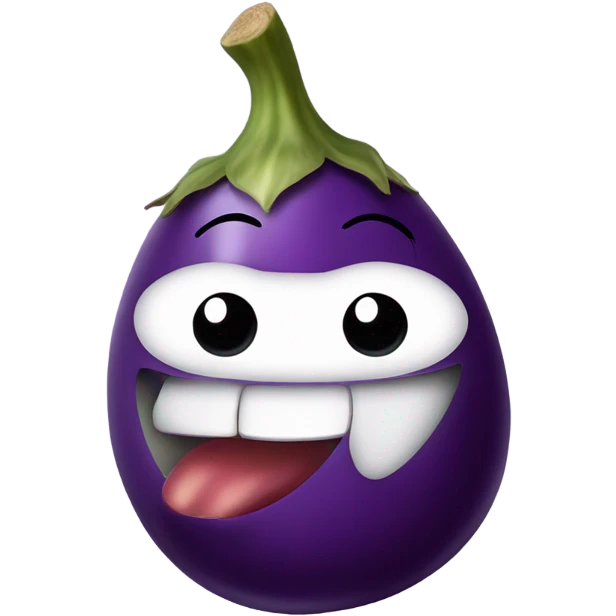 Eggplant emoji with tongue sticking out  emoji