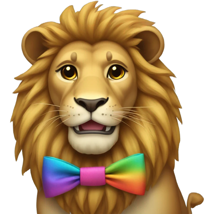 Lion wearing a bow emoji