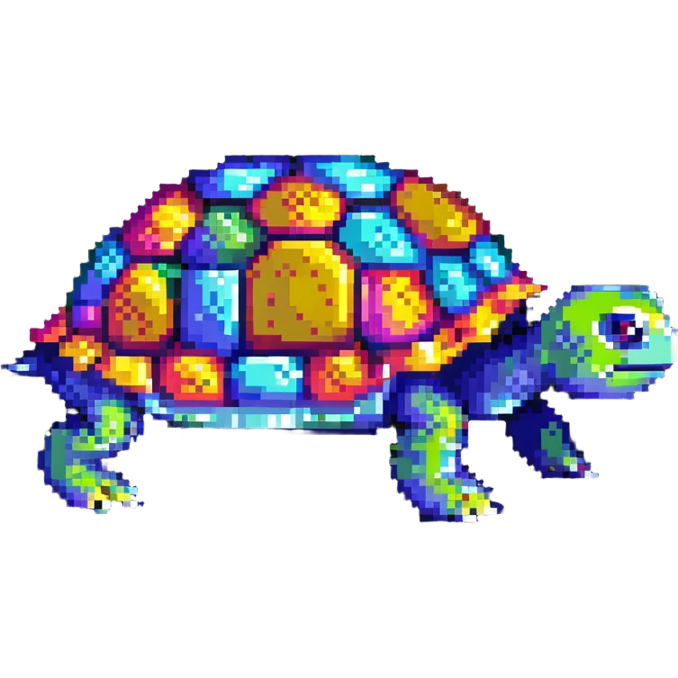 side view simple colorful turtle emoji