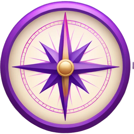 Beautiful compass with purple and pink grading emoji