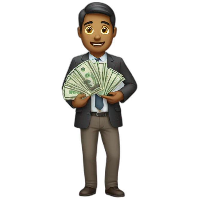 Man Carrying Money in Hand emoji