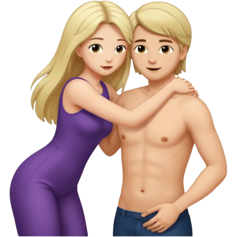 Naked woman showing off her big butt cheeks with a man fingering her butt hole emoji