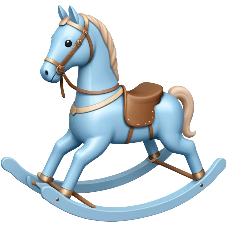 Pastel blue rocking horse toy emoji