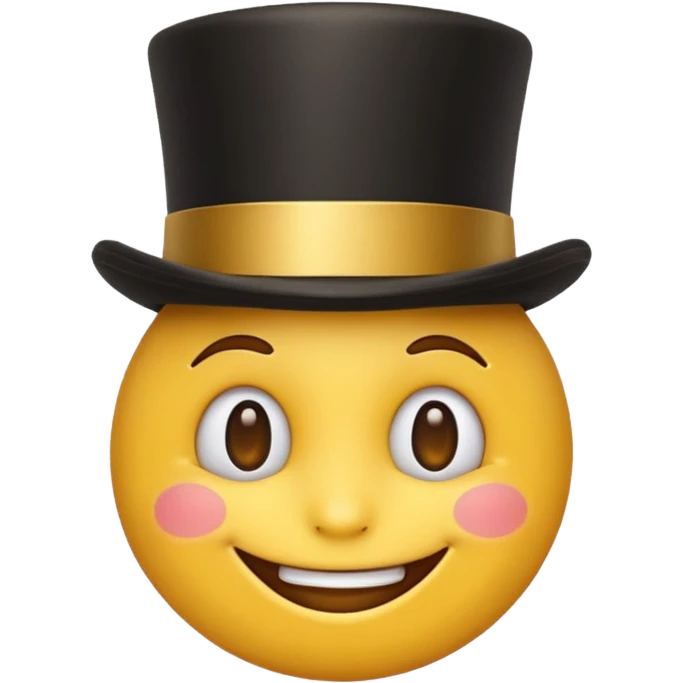 A yellow emoji with a top hat on emoji