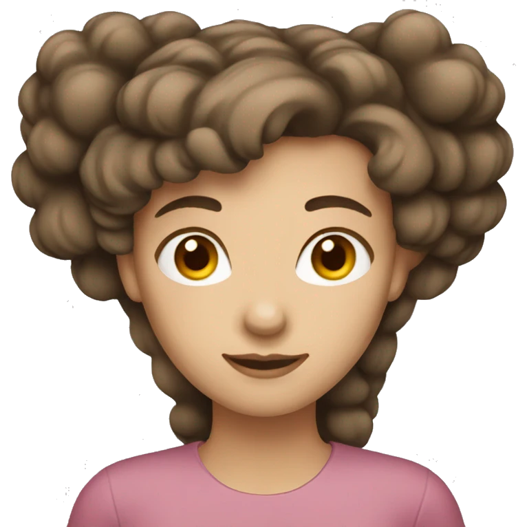 Woman emoji with fair skin and dark brown hair emoji