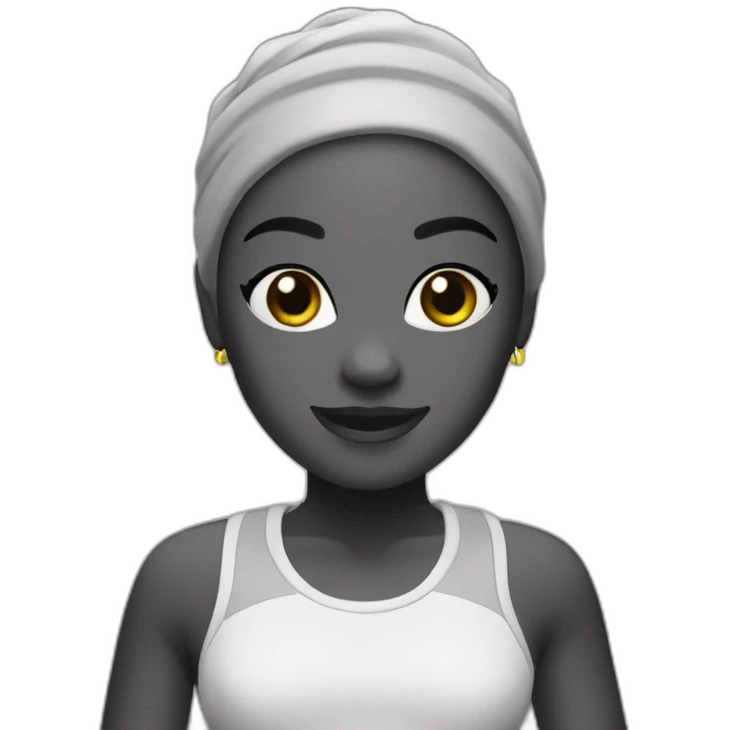 Zumba black and white emoji