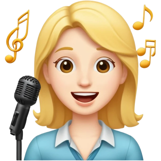 musical character singing happily emoji