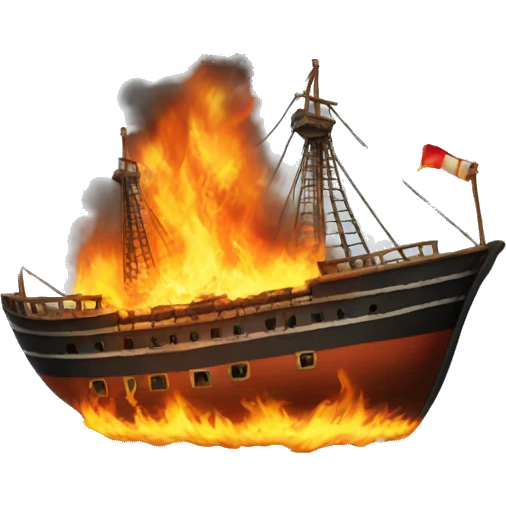burning ship emoji