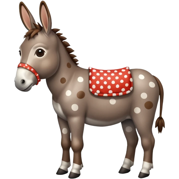 polka dots donkey full body emoji