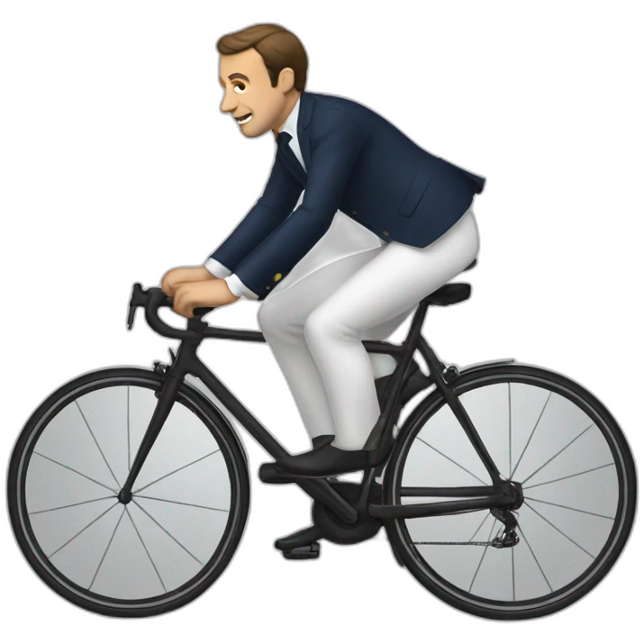 Macron en velo emoji