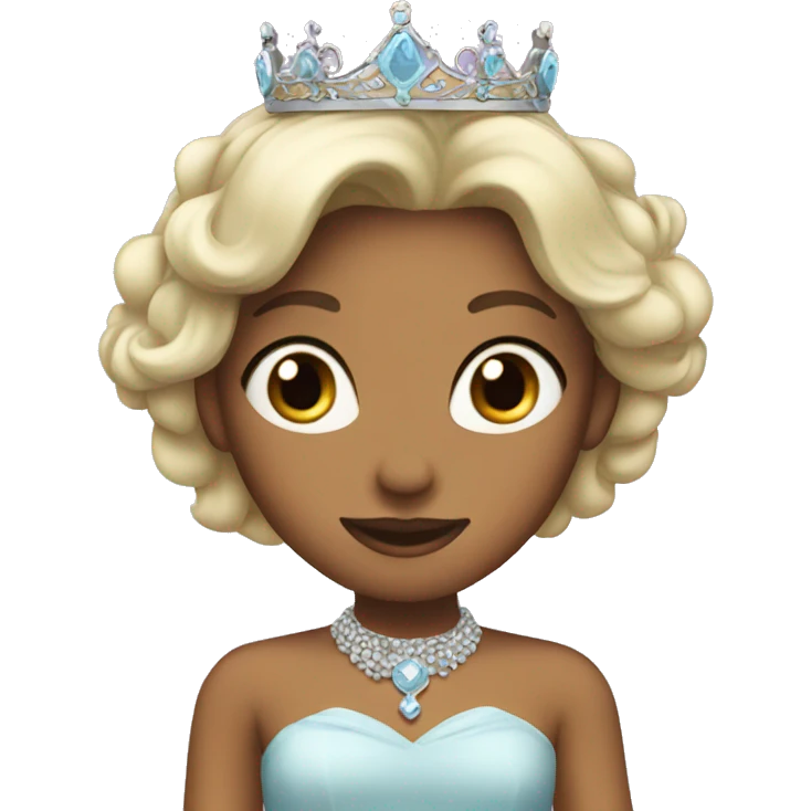 princess with tiara and high necked dress emoji
