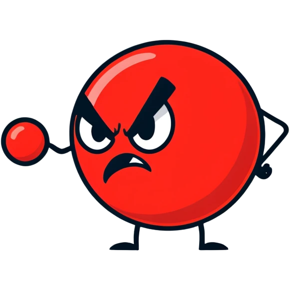 Angry red ball emoji