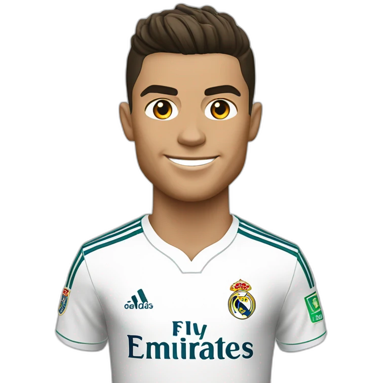 Cristiano ronaldo with réal Madrid shirt white emoji