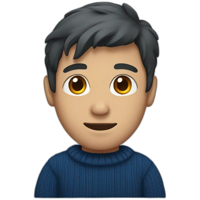 a guy with a dark blue sweater and a cast on his left hand emoji