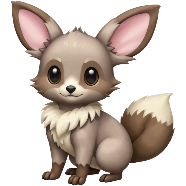 Civet-Minccino-Cacomistl-Eevee-Trico-Stitch-hybrid-fusion (full body) emoji