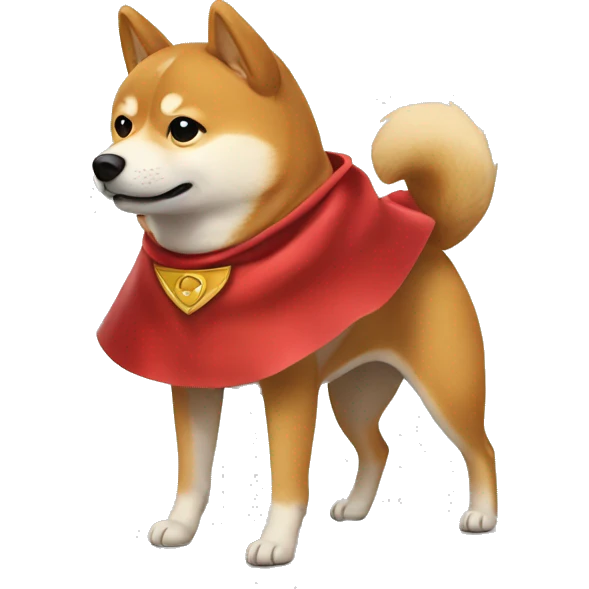 Shiba Inu wearing a cape emoji