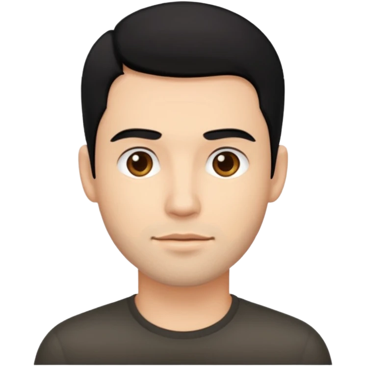man black hair light skin tone emoji