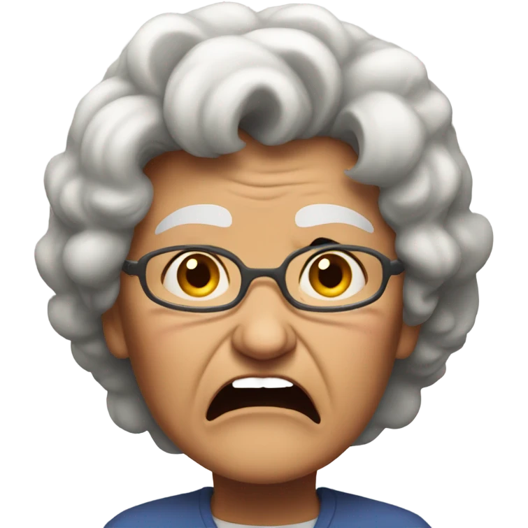 angry grandma, hard to hear emoji