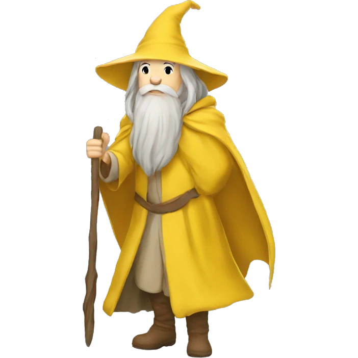 gandalf wearing yellow clothing leading the way emoji