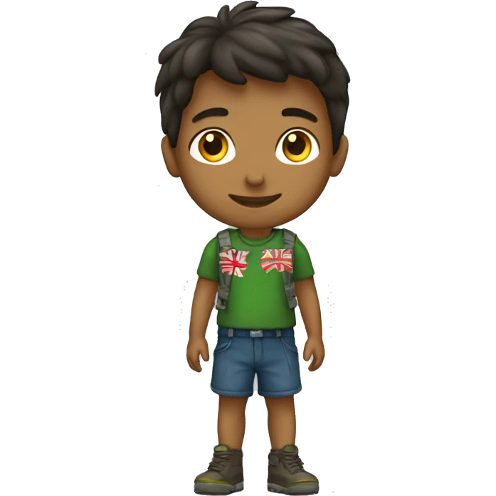 Jeune avec un drapeau de l’agerie emoji