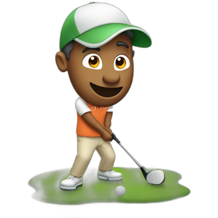 goofy golfing emoji