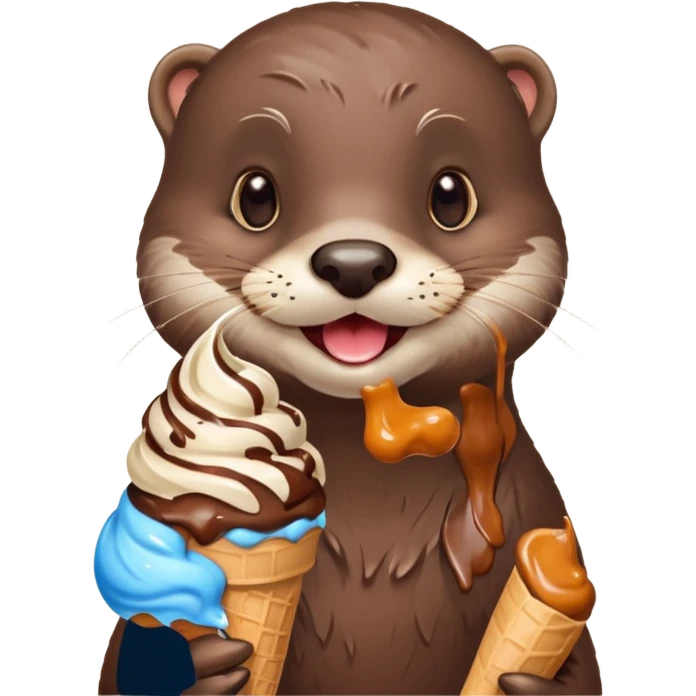 otter eating icecream emoji