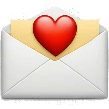 email with red heart emoji