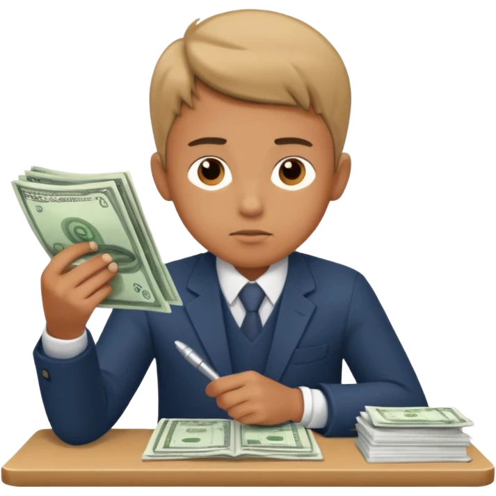 boy doing finances emoji