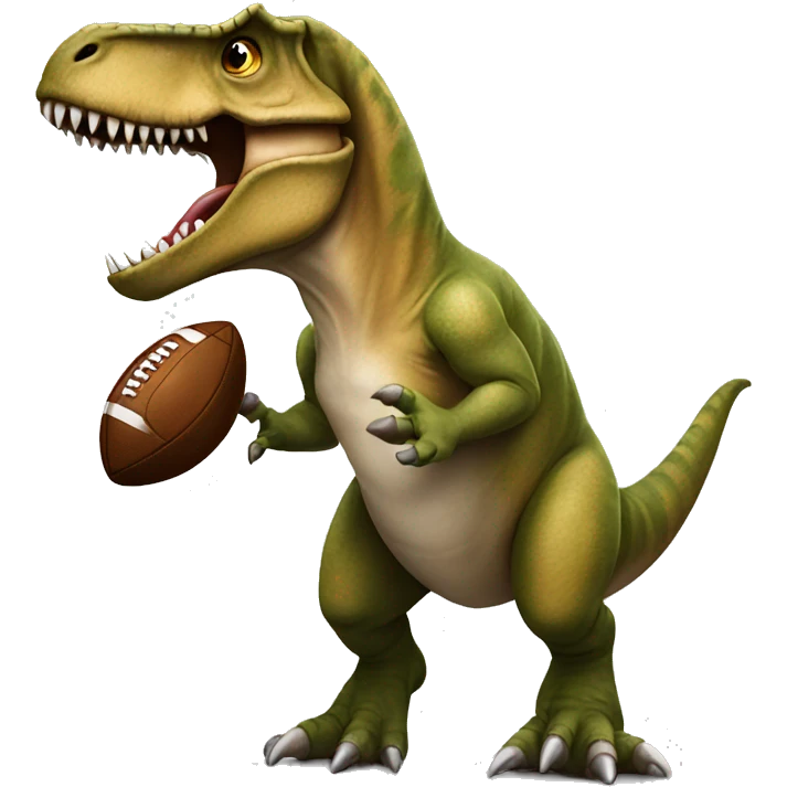 T-Rex playin with football emoji