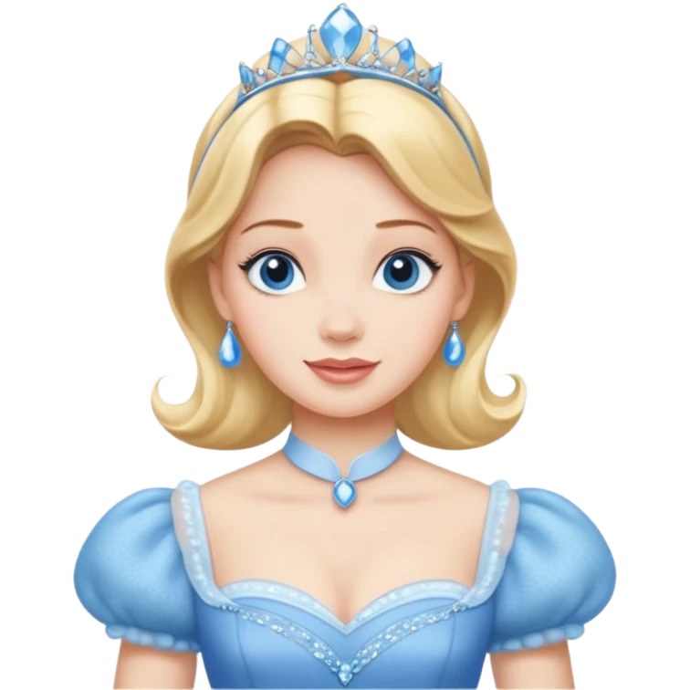 Princesa cinderella Disney com vestido grande e cheio emoji