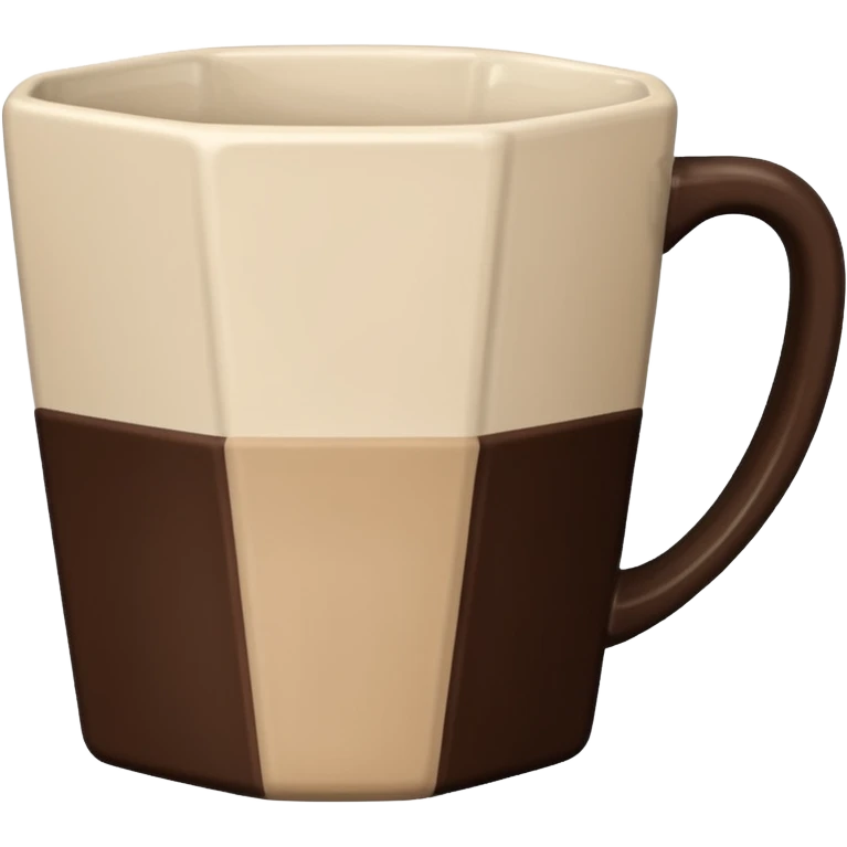 Pale beige and dark brown Trapezoidal mug  emoji