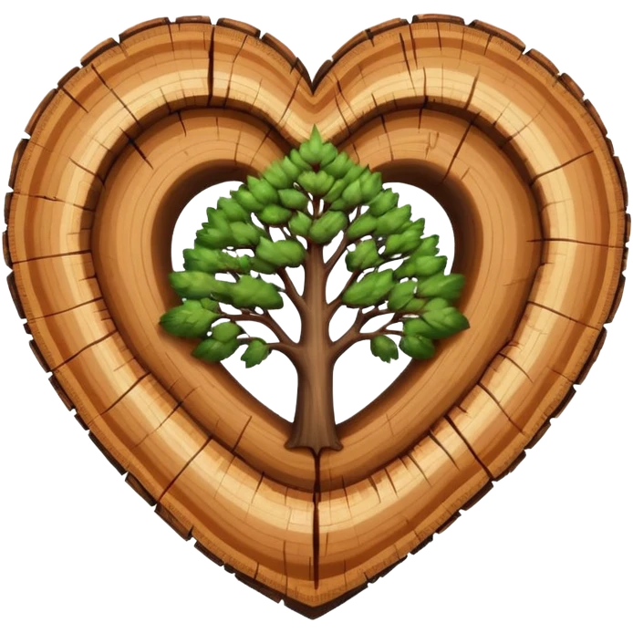 emoji heart shape buy with realistic + tree rings inside. emoji