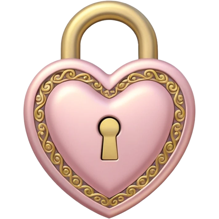 The key to the heart lock in soft pink, beige and yellow pastel colors emoji