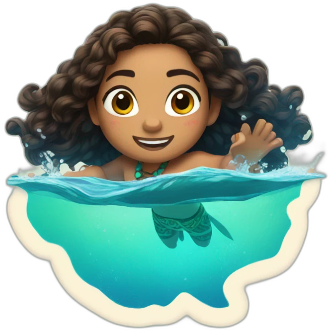 disney moana swimming emoji