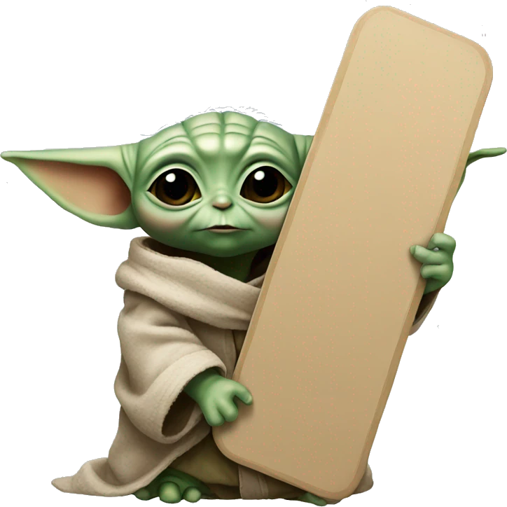 BABY YODA HOLDING A PAINTING BOARD emoji