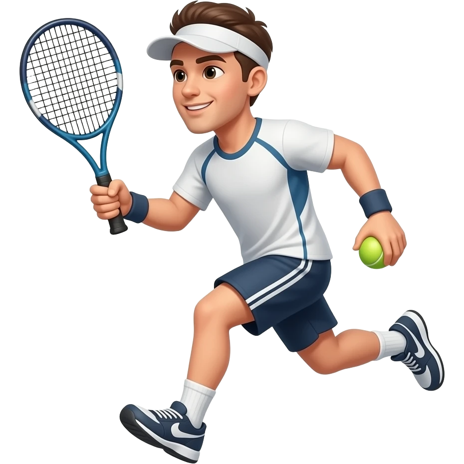 Paddle racket and ball champion running emoji
