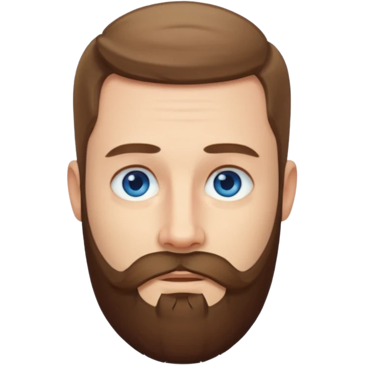 a man with short hair and long beard dont have mustache emoji