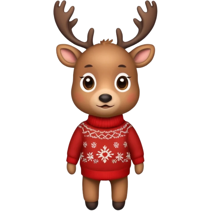 reindeer baby  cute, full body , sweater  emoji